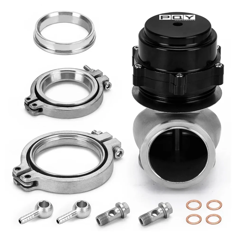 Black 60MM Vband Flange Wastegate External Turbo For BMW Subaru Honda Universal Cars