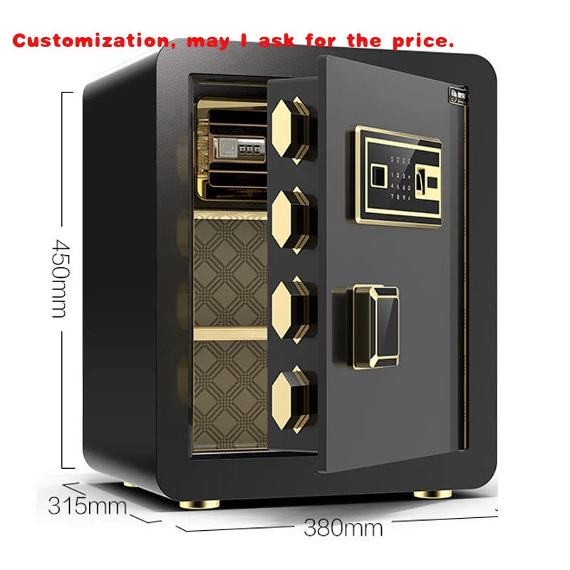 

custom.Hot Selling Double Insurance Anti-theft Storage Cabinet Password Fingerprint Lock Safe Deposit Box Money Home Hotel