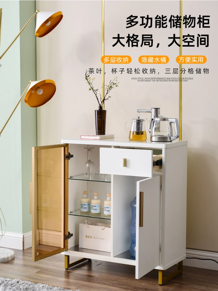 Tea Machine Household Automatic Modern Light Luxury Solid Wood High-End 2023 Smart Water Dispenser All-in-One Cabinet