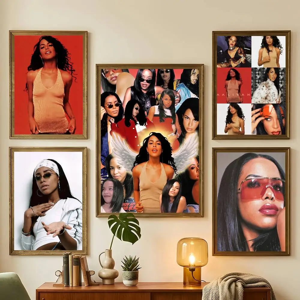 Classic Singer A-Aaliyah Music Poster Living Room Bedroom Bar Cafes Wall Home Decoration Gifts