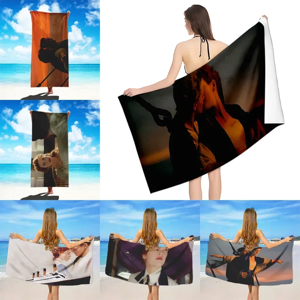 Classic Love Story Movie Titanic  Beach Towel Microfiber Sand Free Quick Dry Soft Sandproof Pool Towels Gift for Women Travel