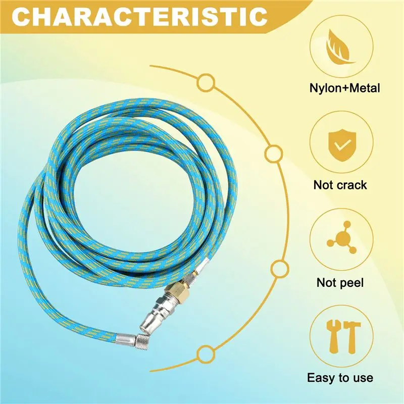 PZHI-3 Meter/9.84Ft Nylon Braided Airbrush Air Hose Standard 1/8Inch-1/4Inch Adapter Suit For Air Bursh