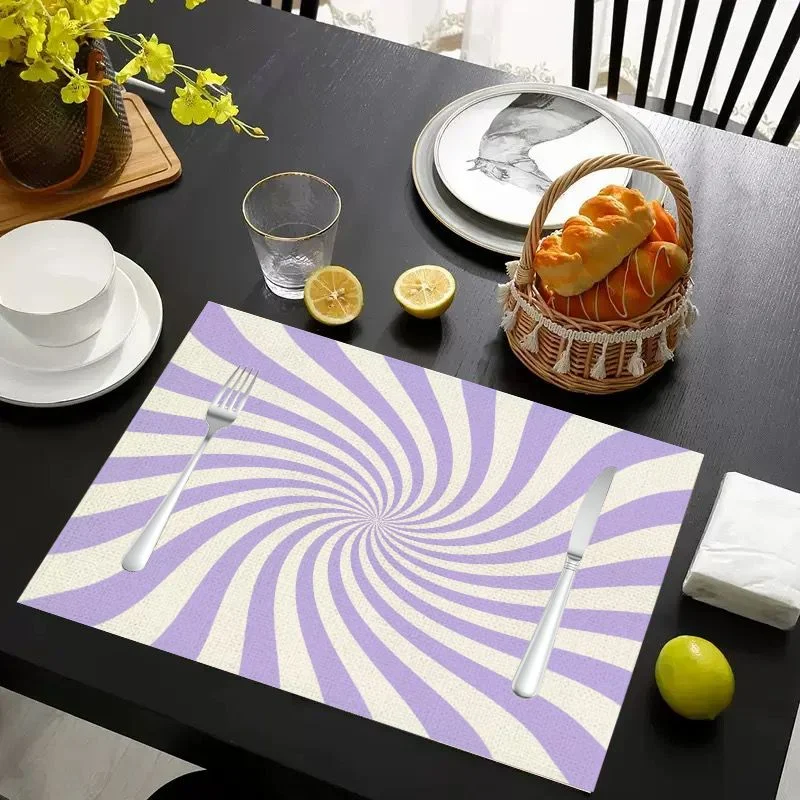 VIKAMA Christmas Placemat Red White Plaid Check, Waterproof Oil-Proof Heat-Resistant Dining Table Mat for Holiday Home