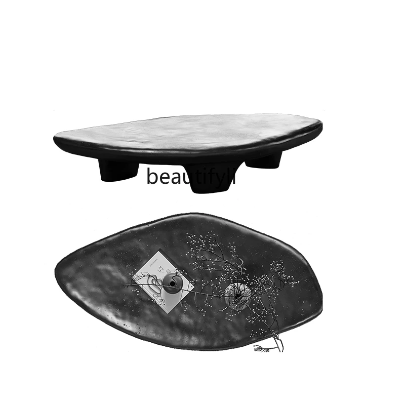 

Mid-Ancient Silent Style Pebble Coffee Table Small Apartment Minimalist Living Room Designer Special-Shaped Table