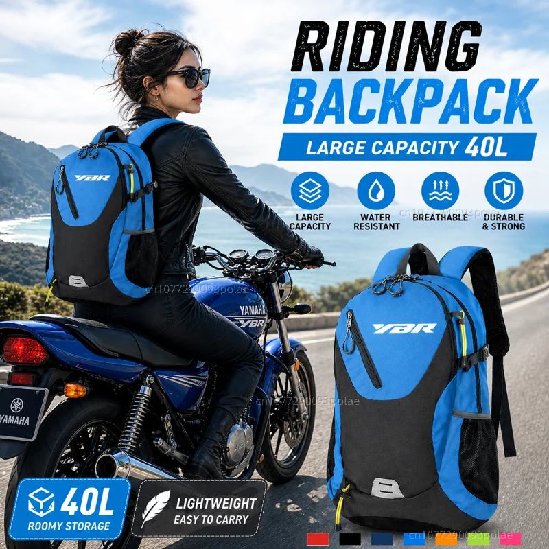 For Yamaha YBR125 YBR150 YBR250 YBR 125 150 250 Large Capacity WaterproRacing travel Men waterproof Backpack Bag Motorcycle Gift