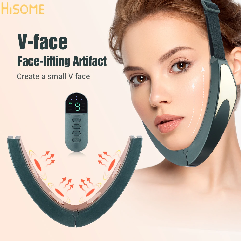 

V Face Lifting Massager 6 Mode 9 Levels Electric Heating Vibrating Facial Slimming Massager Beauty and Face Thinning Instrument