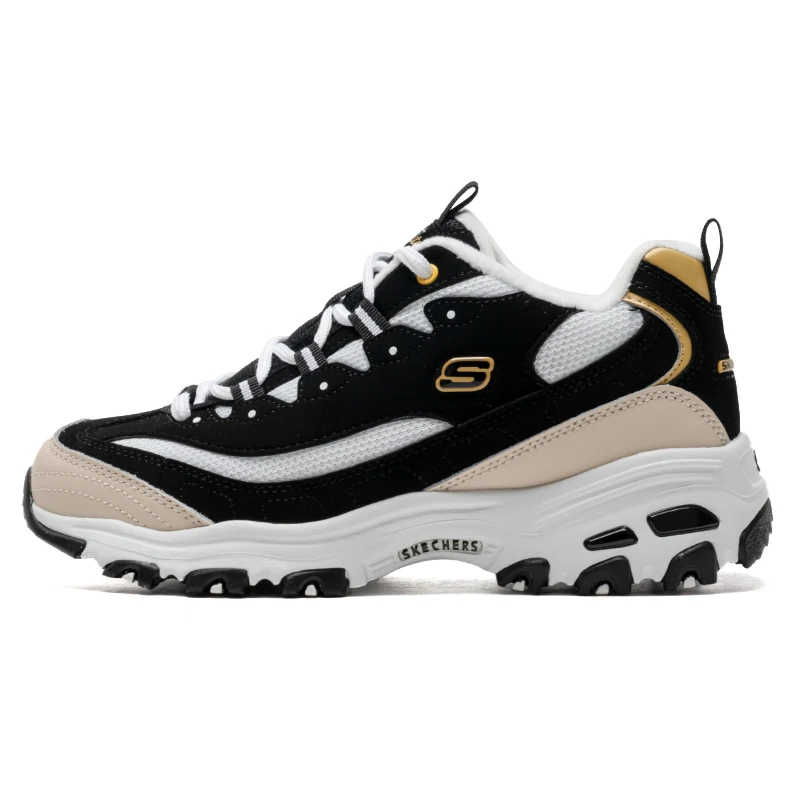 

Женская обувь Skechers с плюшевой подкладкой, теплая хлопчатобумажная обувь, туфли Panda, туфли для папы на толстой подошве, кроссовки, повседневная обувь 896268-Bknt