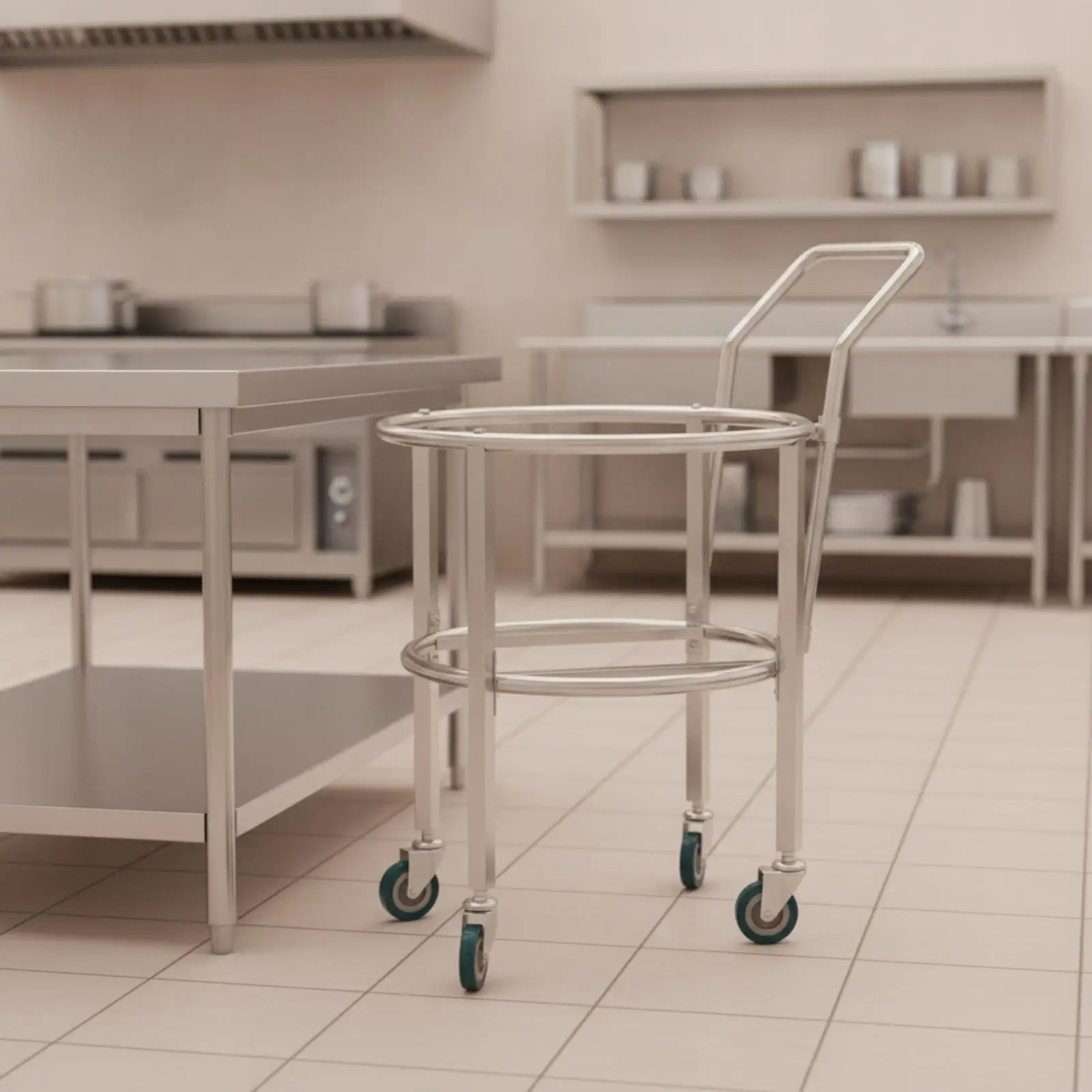 Mobile Soup Transport Cart with Open Frame Design for Hotel Kitchen and Banquet Hall