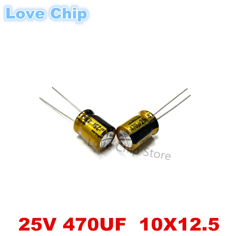 

10Pcs/50Pcs NICHICON 470UF 25V 10X12.5mm FW Series Electrolytic Capacitors Hi-Fi Audio Capacitor New and Original 25V470UF