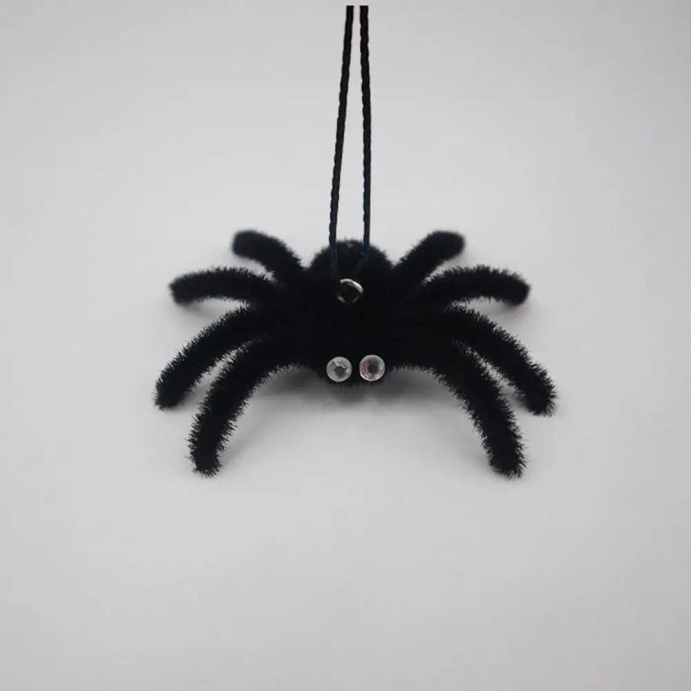 Engraçado halloween pelúcia aranha pingentes realista 3d reunindo aranha preta falso dos desenhos animados aranha artificial festa adereços de mesa