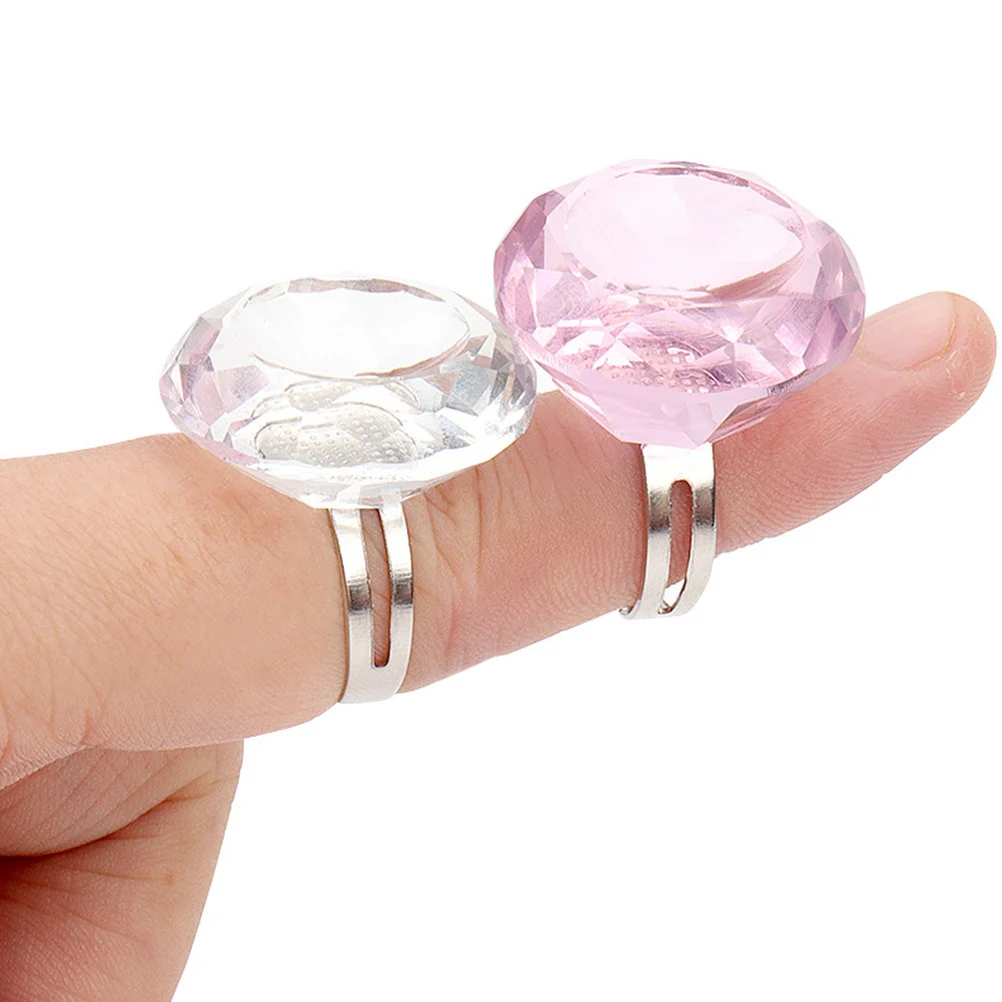 2개 크리스탈 피그먼트 링 속눈썹 글루 홀더 래쉬 오거나이저 연장용 마이크로블레이딩 타투 용품