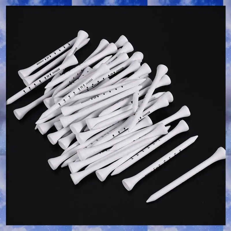 A35F New 50Pcs Professional Golf 83Mm White Golf Wood Tees Accessories Golf Training Aids
