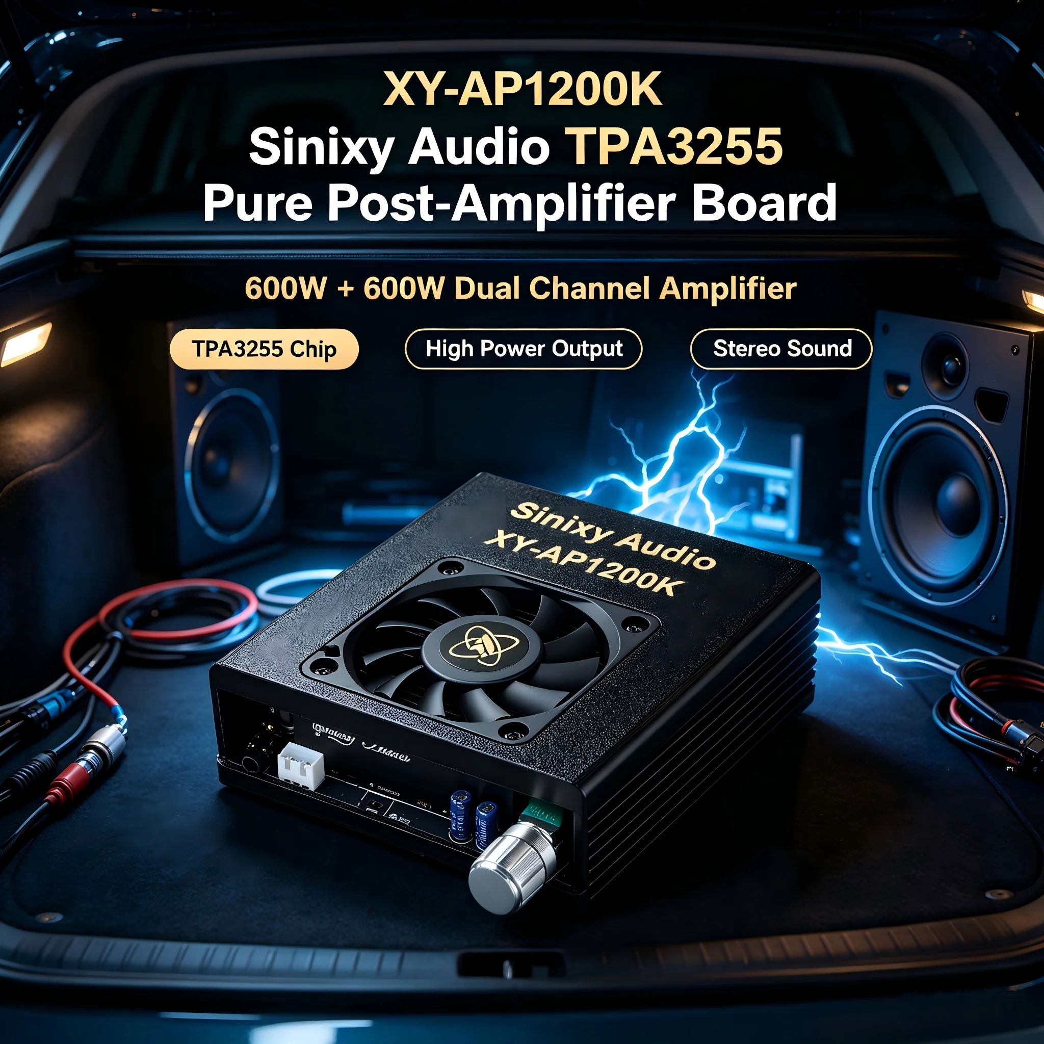 XY-AP1200K TPA3255 Amplifier Board 600W+600W Dual Channel High Power Audio Module with Pure HD Sound for Home Car HiFi Speaker