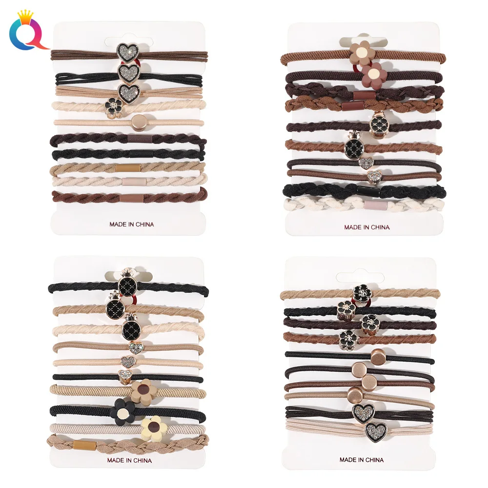 High Elasticity Hair Ties Basic Black Solid Color Ponytail Holders Non Slip Durable Rubber Bands for Women Daily Use Wholesale