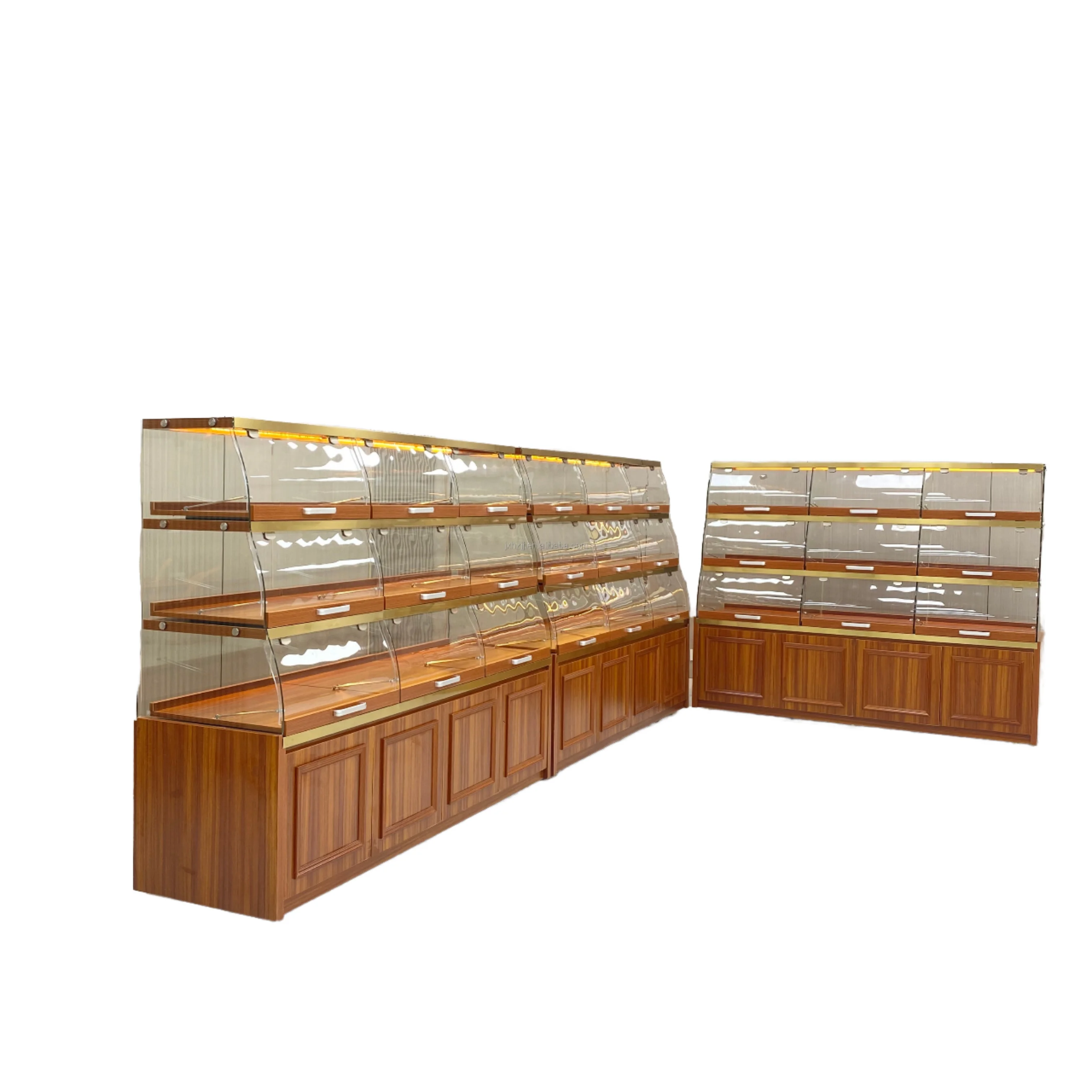 

2026 High Quality Eco-Friendly Powder Coated Glass showcase Display Counter Bread/Cupcake/Donut/Pastry LED Lighting Heavy Duty