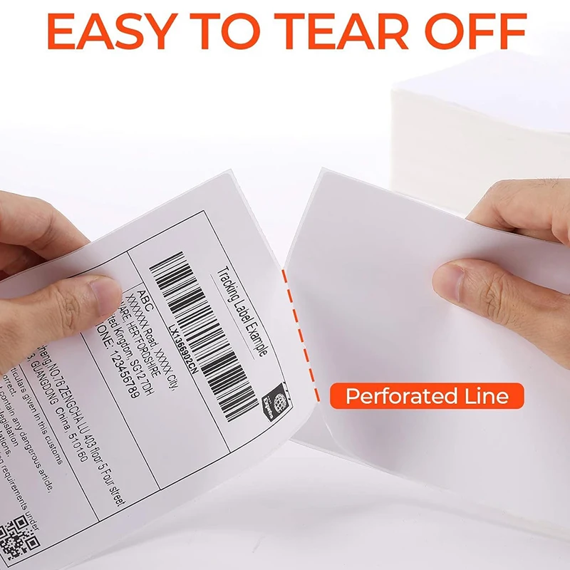 4X6 بوصة ملصقات حرارية ورقة 100/500 ورقة لاصقة ملصق شحن حراري لطباعة ملصقات الباركود بشعار DHL UPS Express