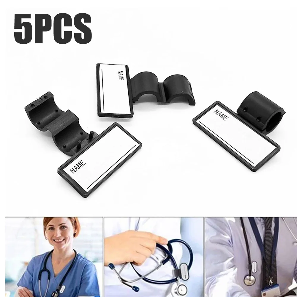 

5pcs Name Tag Stethoscope Identification Tags Id Holder Clip Badge Tube Label Doctor Name Tags Plate Badges Accessory