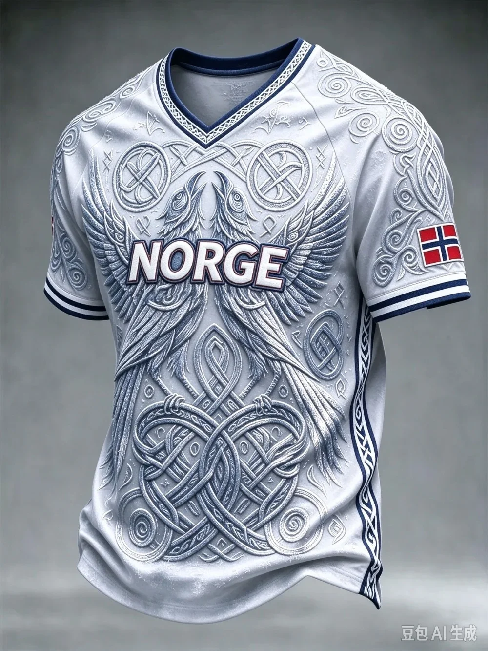 Harajuku Nordic Viking Crow Pattern 3DPrint Sport Quick-dry Breath Men V-neckT-Shirt Outdoor Street Casual Parent-Child Clothing