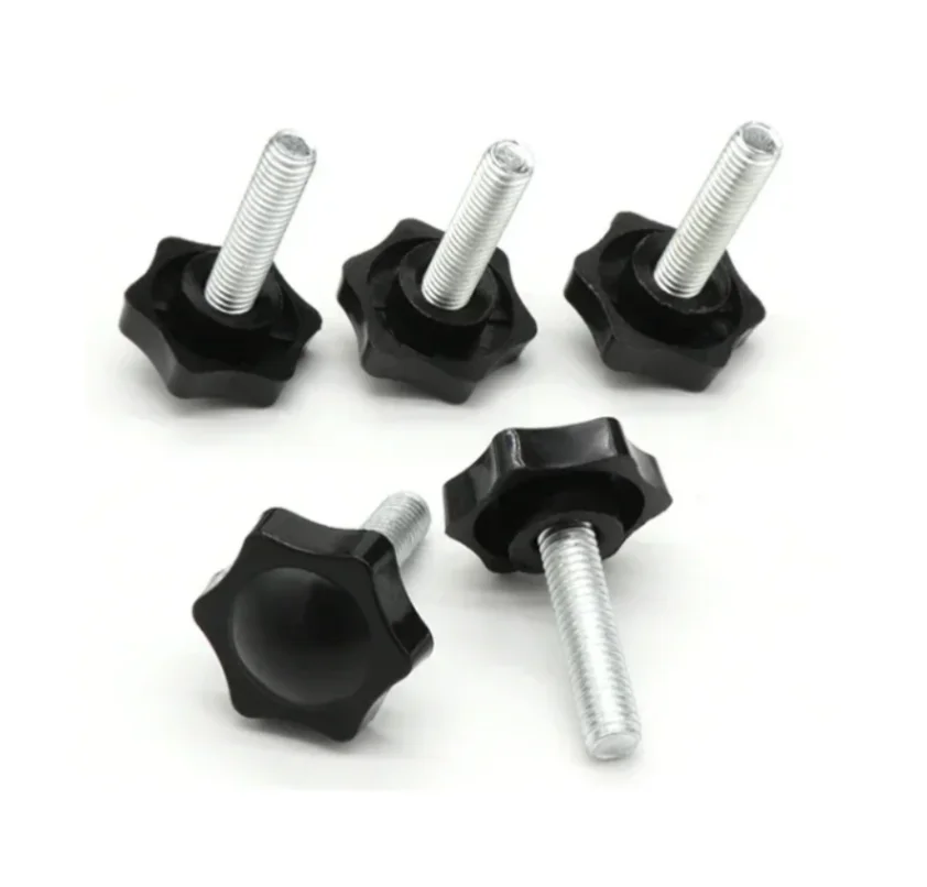 Thread Star Shaped Screw - 5/10Pcs Stainless Steel M4 M5 Bolts with Black Plastic Adjustable Knob Handle for Secure Fastening