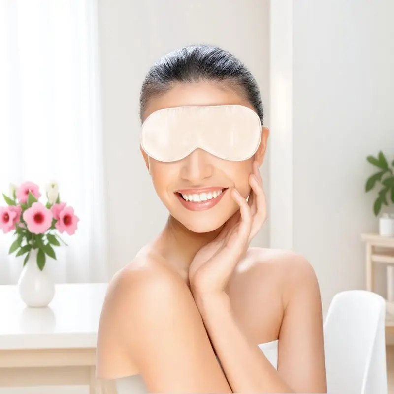 

1pc Silk Sleeping Eye Mask Comfortable Breathable For Travel Home Hotel Shading Eyepatch Natural Silk Eye Shade Night Sleep