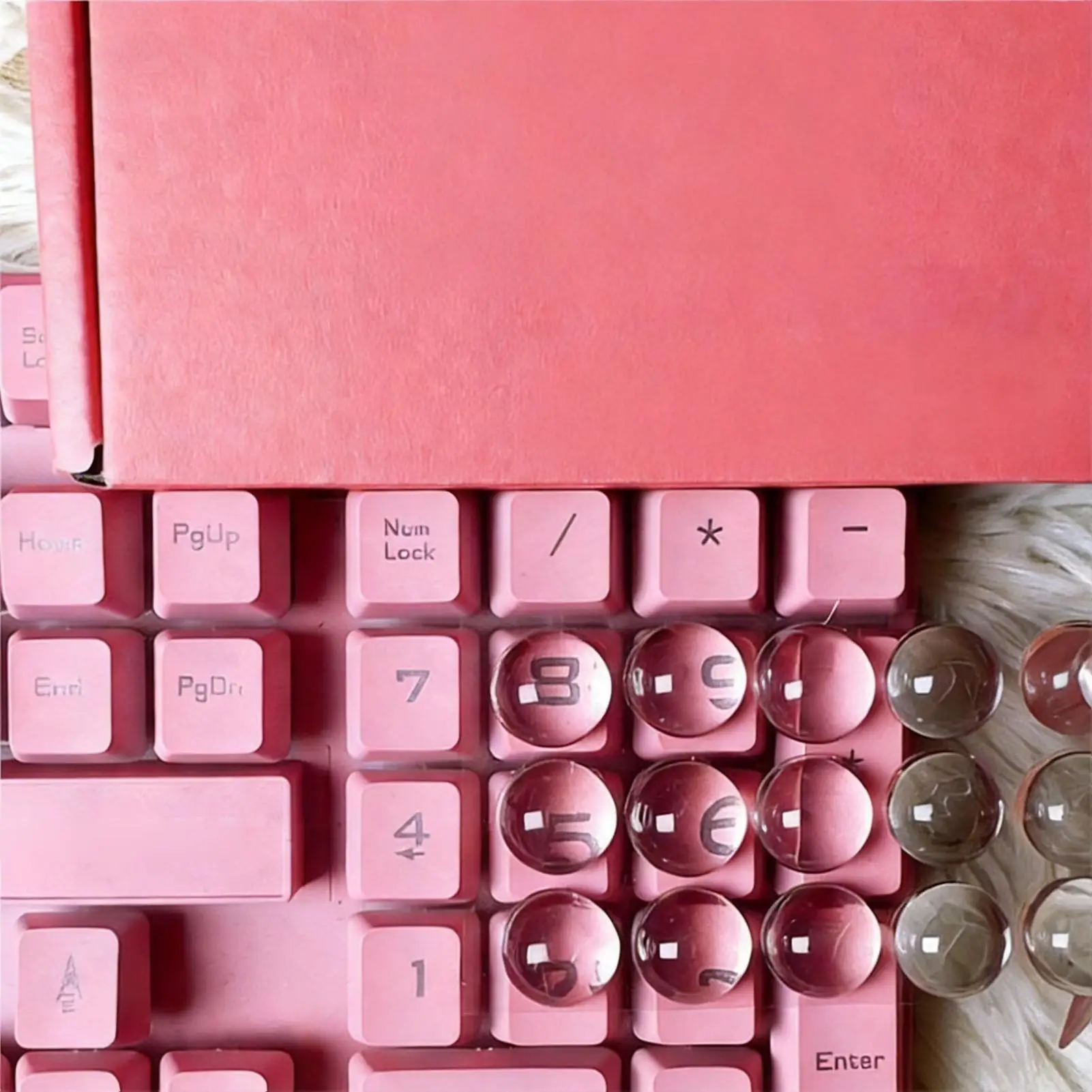Transparent Raised Crystal Keycap Stickers, 36 Round Clear Key Covers, Typing Aid For Long Nail Ladies, Keycap height increase