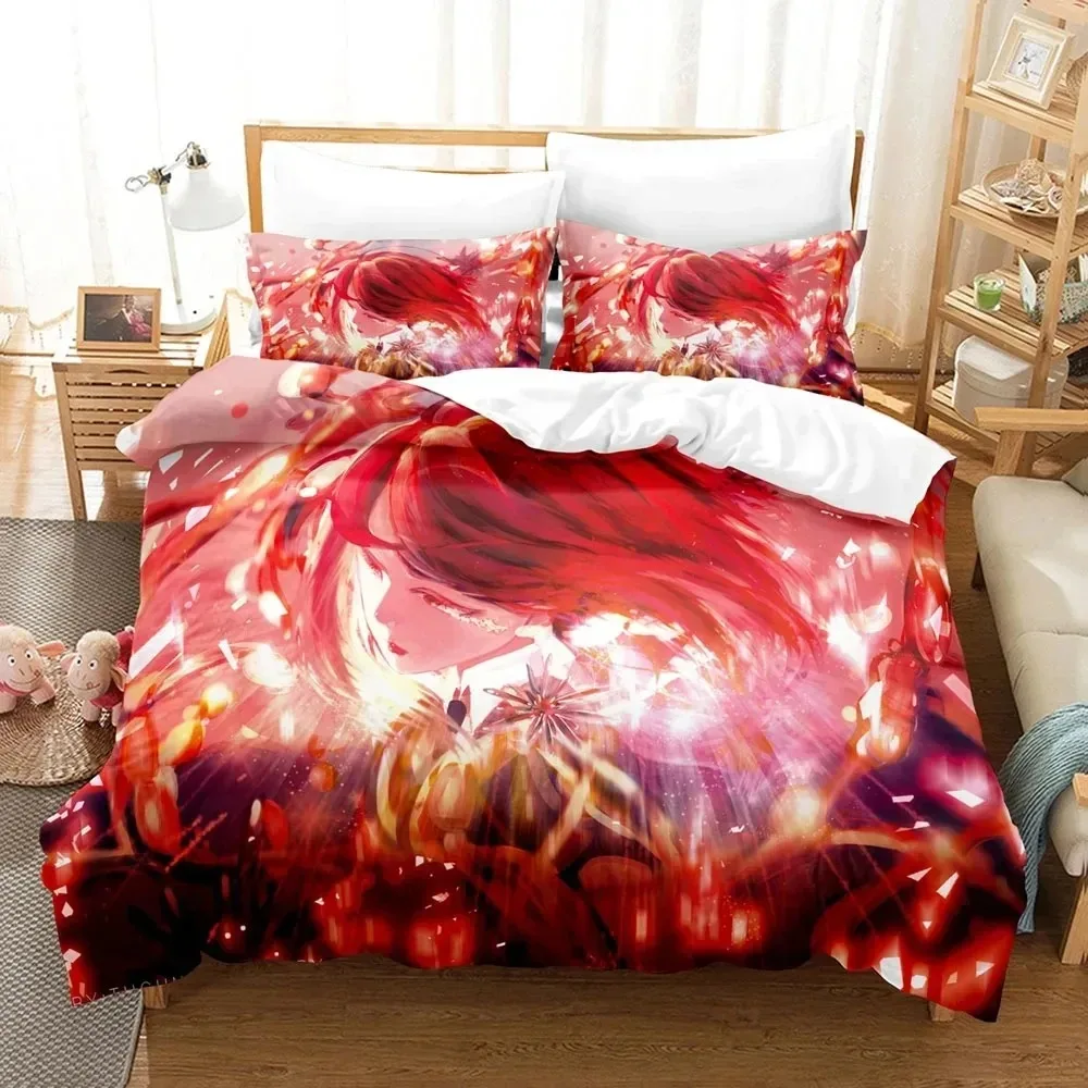 3D Print Anime Houseki no Kuni Bedding Set Boys Girls Twin Queen Size Duvet Cover Pillowcase Bed Boys Adult Home Textileextile