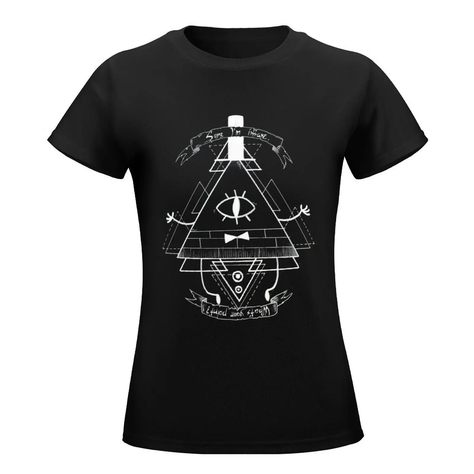 Bill Cipher (black) T-Shirt Aesthetic clothing oversized summer top plus size tops Women tops