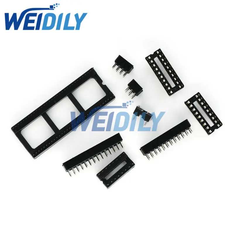 10PCS IC Seat 6 8 14 16 18 20 24 28 pin 2.54 mm 64Pin 1.78mm Pin Pitch MCU Socket Chip Base IC Sockets Slot Adaptor Solder Type