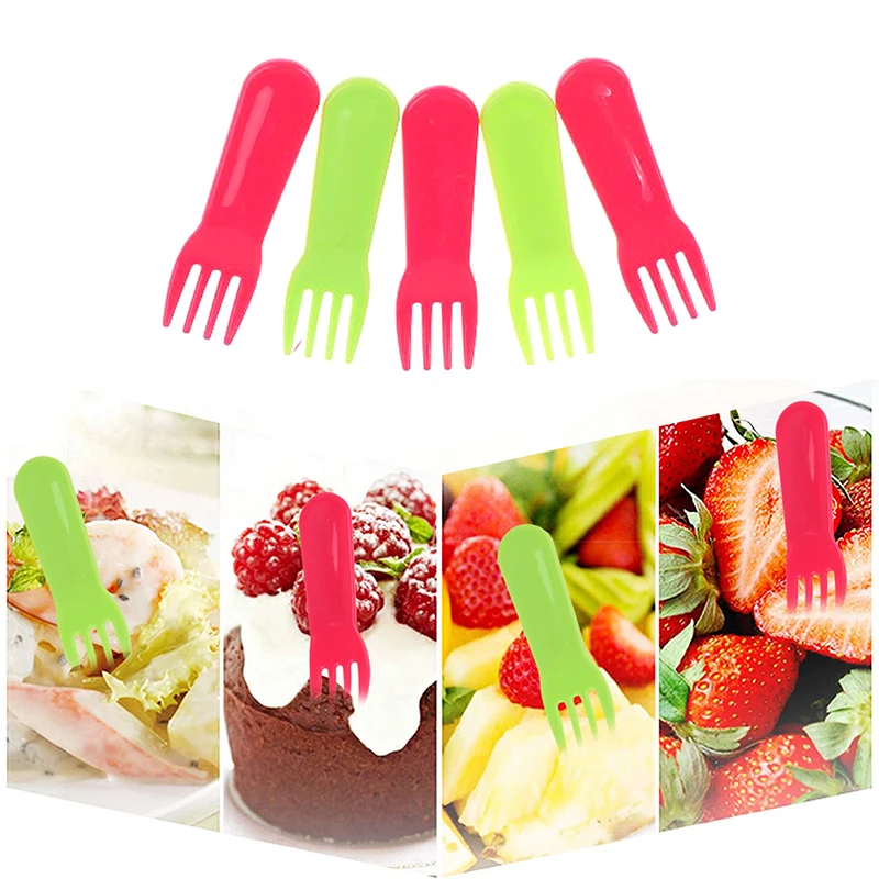 10 pezzi forchetta da frutta in plastica mini cartone animato per bambini forchetta da frutta snack torta dessert cibo pick stuzzicadenti pranzo Bento decorazioni per feste