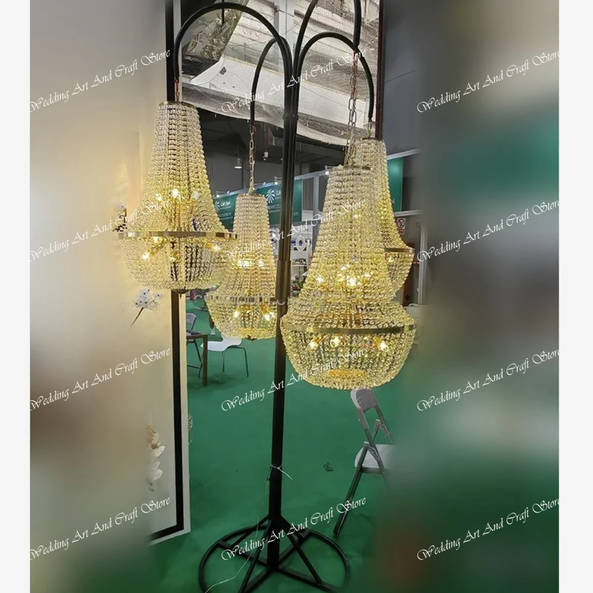 1pcs 2pcs 3pcs )Chandelier Pipe Stand Road Lead Light Metal Wedding Arch Crystal Chandeliers Stand on Arches Chandelier Hanger