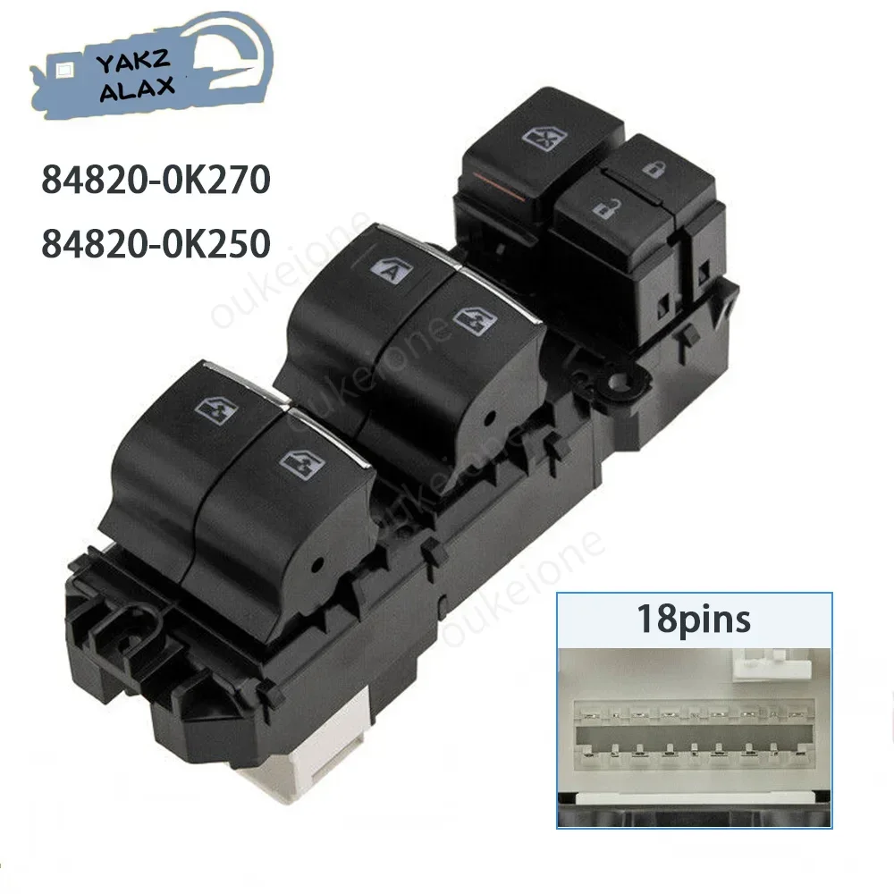 

84820-0K270 Front Left Electric Master Power Window Control Switch for Toyota Hilux VIII Pickup 2015-2019 84820-0K250 Auto Parts