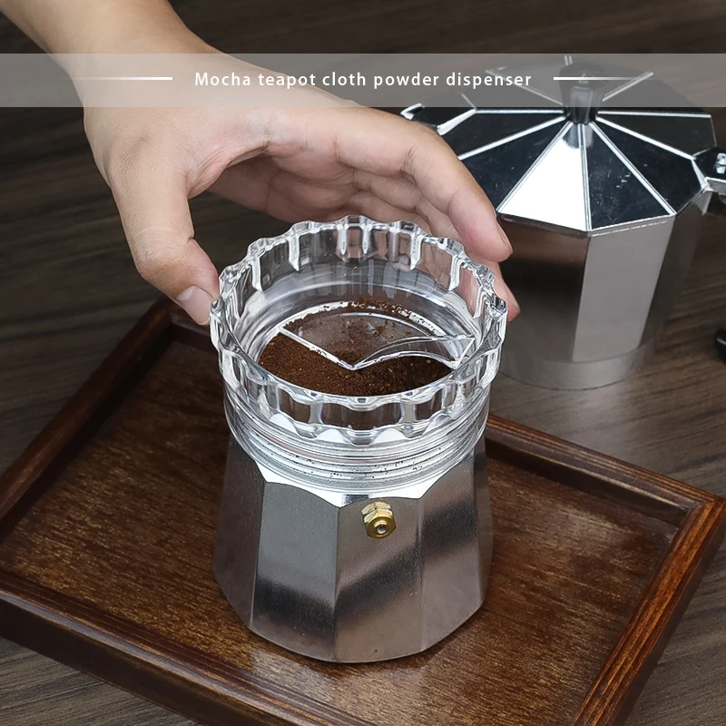 Dispensador de polvo para olla de Moca, herramienta de prensado y llenado de polvo para tela