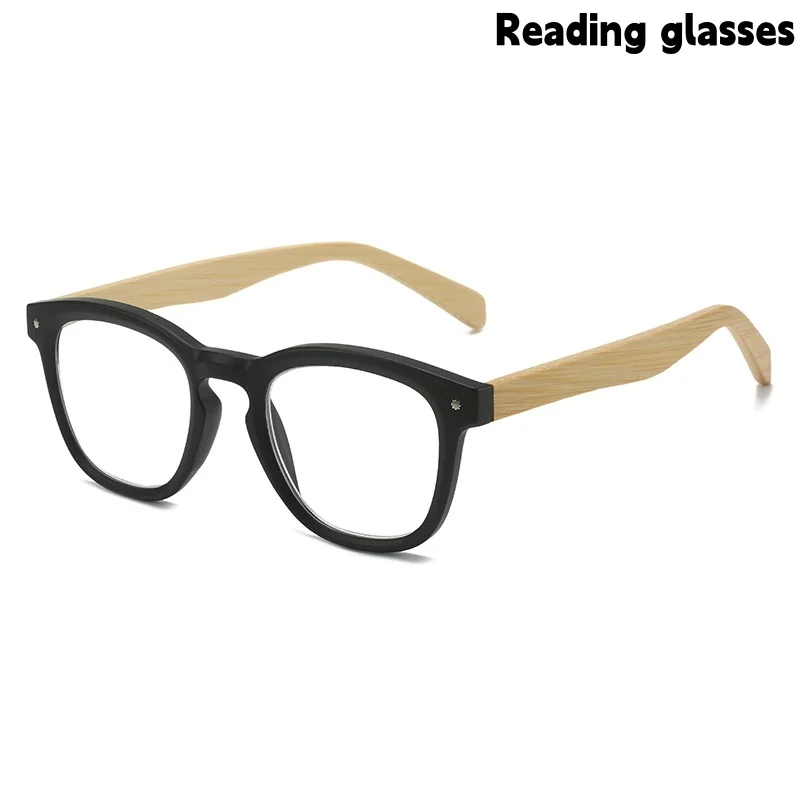 Fashionable Fashionable wood-grain temple reading glasses, Korean-style square frame, unisex, for middle-aged and elderly people - Aliexpress Deal