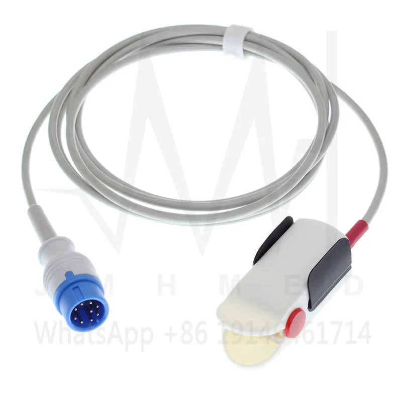 Spo2 Sensor Compatible Biolight(BLT) A6 A8 Q5 V6 Monitor,9pin 3m Adult/Child/Neonate/Finger/Ear/Forehead/Animal Oximetry Cable