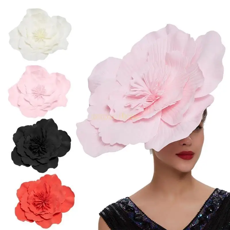 

31BF Flower Fascinator Hat Large Flower Hats For Women Large Flower Headband