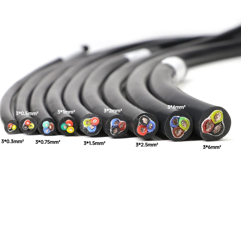1 - 10 متر 2/3/4/6 سلك سيليكون متعدد النواة Sq0.3/0.5/0.75/1/1.5/2/2.5/4/6 مللي متر كابل نحاسي ناعم عالي الحرارة #5