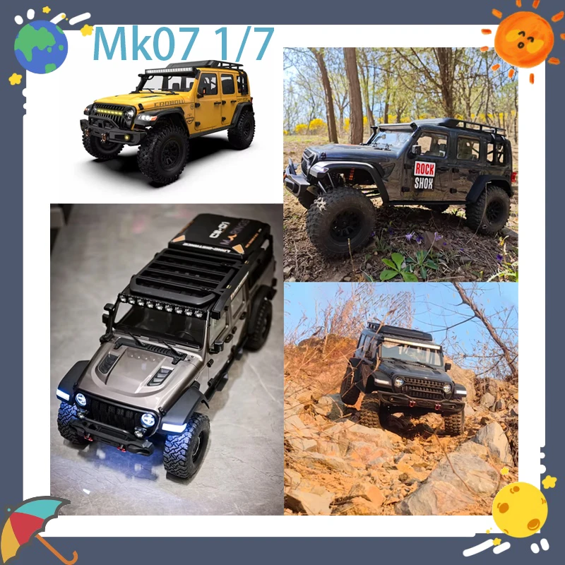 

Mk07 Электрический внедорожник в масштабе 1/7, игрушечный альпинистский автомобиль с дистанционным управлением и функцией двойной скорости и блокировки дифференциала для мальчиков