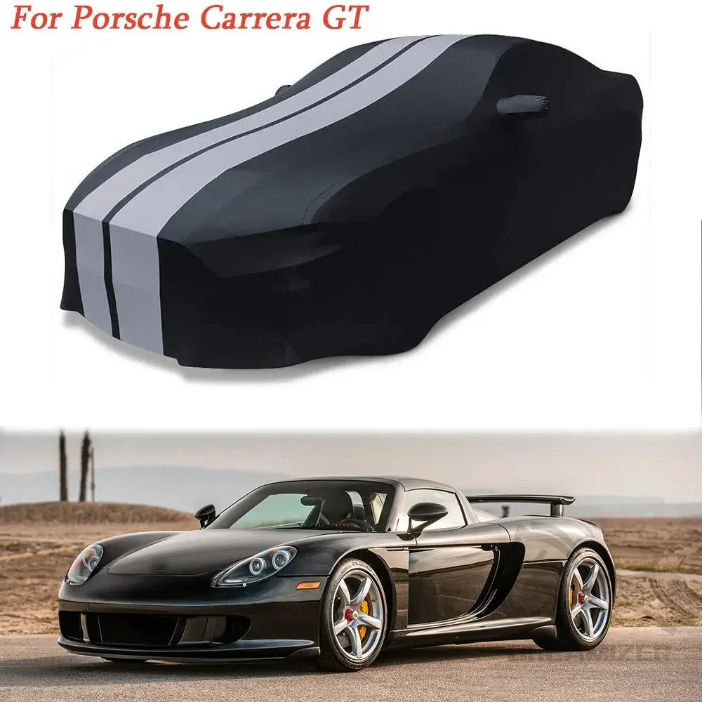 Ultraguard Stretch Indoor Car Cover Compatible For Porsche 911/718/968/992/928/Cayman/Boxster/Carrera GT Dark Gray Black Stripes