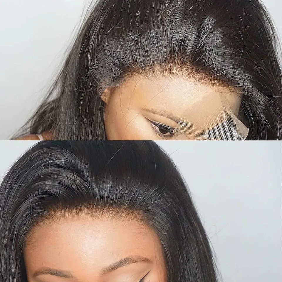 Straight 6×6 Closure Transparent Swiss 13x6 Lace Frontal Pre Plucked Ear to Ear Peruvian Human Hair For Black Women image 2