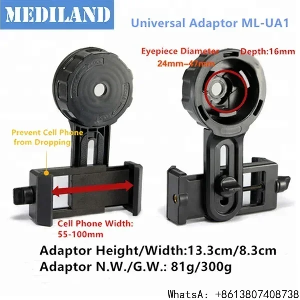 Universal adaptor for Slit Lamps, surgical microscope, telescope and biomicroscope