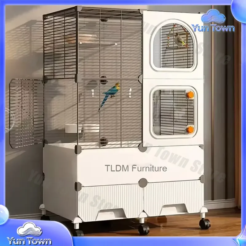 Splash-proof Large Bird Cage for Pigeon Lovebird Canary Parrot Starling Breeding Cage Pet Birdcage Aviary Housing for Birds