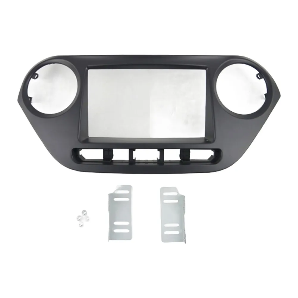 

Панель приборной панели автомобиля для HYUNDAI i10 2014, 7-дюймовая 2DIN аудиопанель, черная рамка из ABS-пластика, центральная консоль для установки радиоприемника