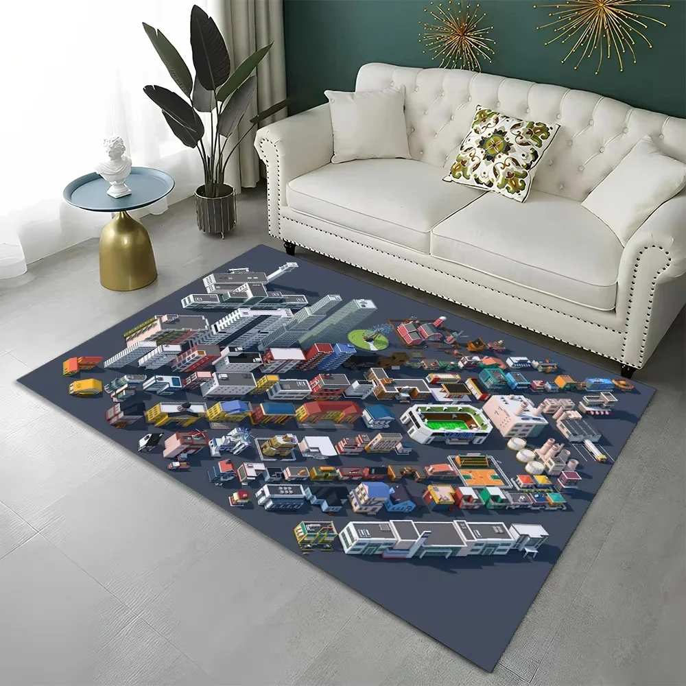 Highway City Traffic Playmat Antypoślizgowy dywanik City Traffic do pokoju zabaw dla dzieci Dywanik do zabawy z motywem ruchu ulicznego Home Decor Wycieraczka wejściowa