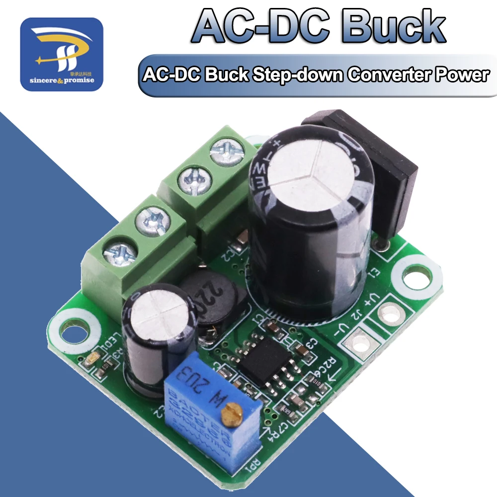 AC-DC Buck Step-down Converter Adjustable Power Supply Module 2A AC 5-20V DC 5-32V Output 3.3-18V Regulated Rectifier Filter