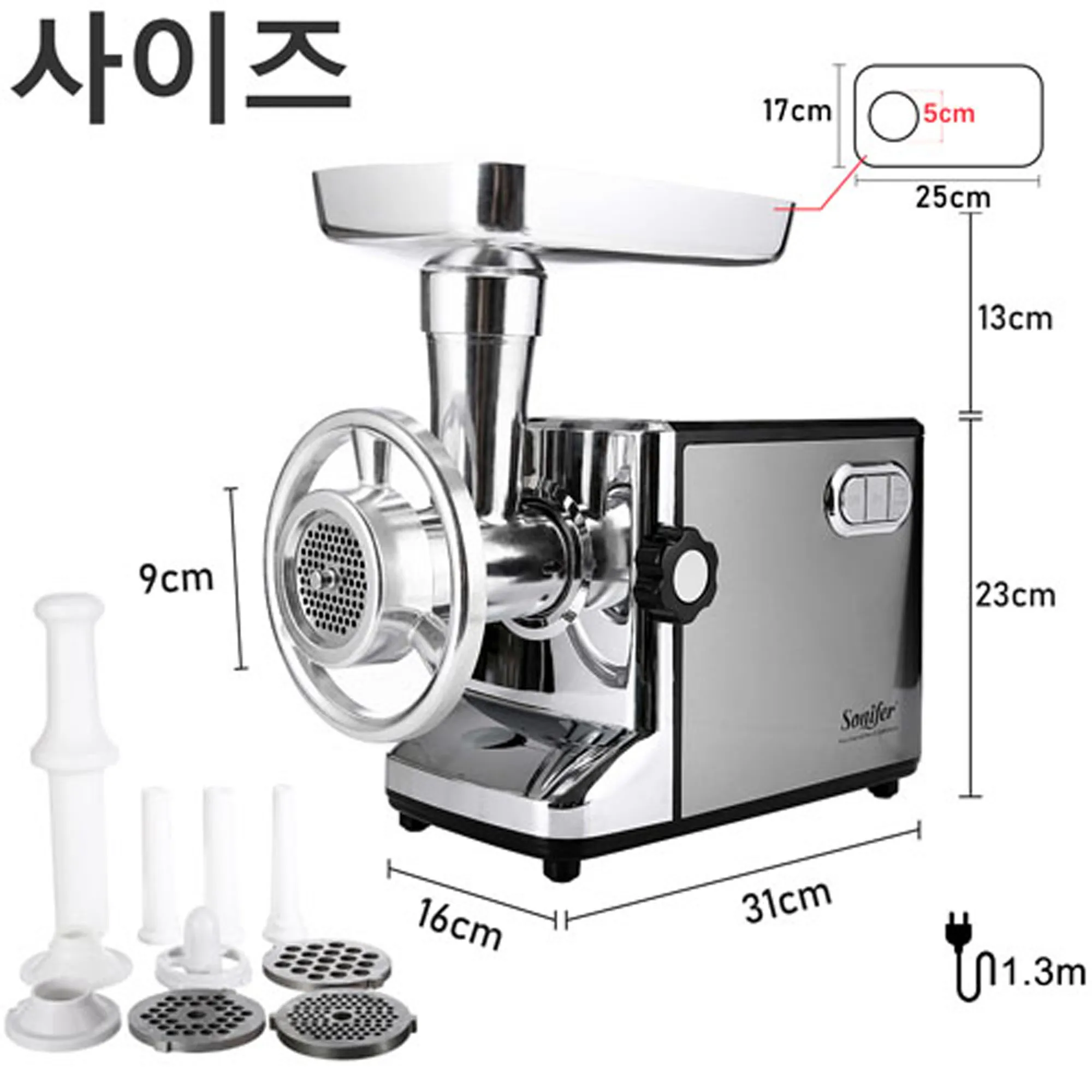 3000W Electric Meat Grinders Stainless Steel Heavy Duty Mincer ​Sausage Stuffer Food Processor Home Appliances Chopper Sonifer