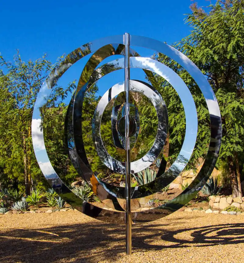 Stainless Steel Sculpture - Astra Tower Round Sculpture Art Outdoor Stainless Steel