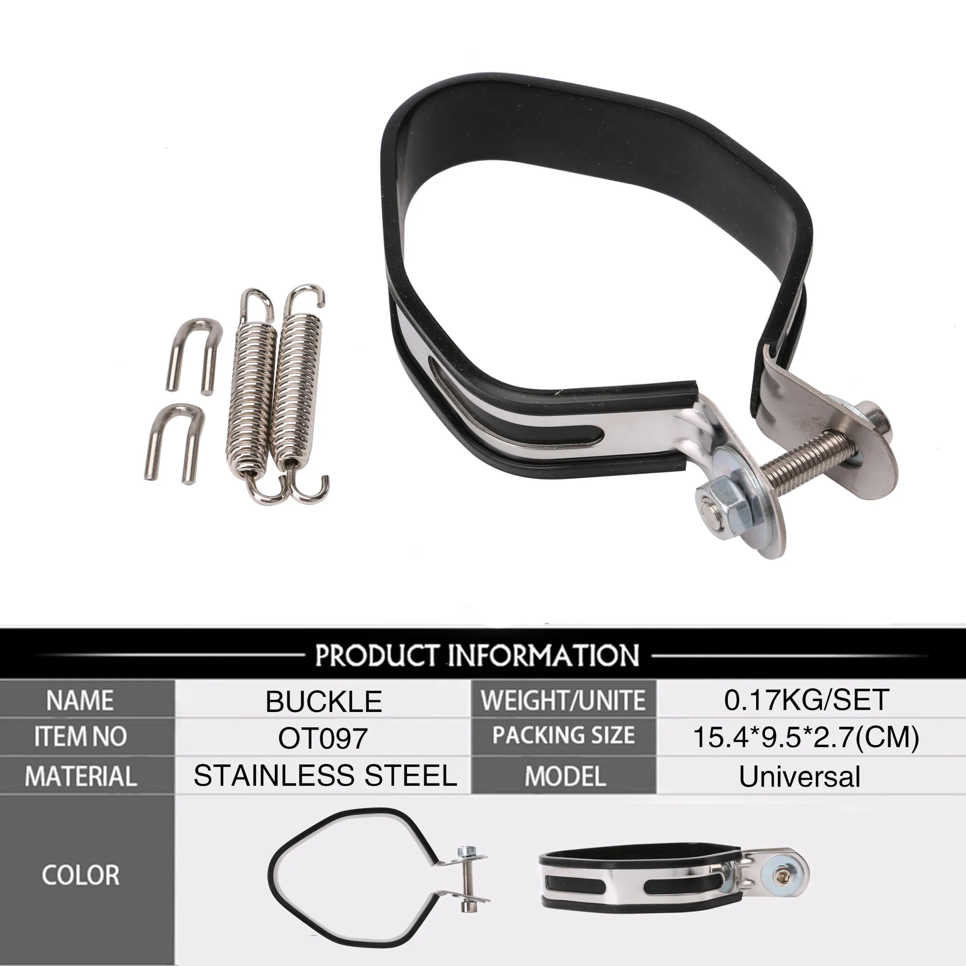 Slip on Strap Bracket Motorcycle Exhaust Muffler Hanger Hanging Clamp