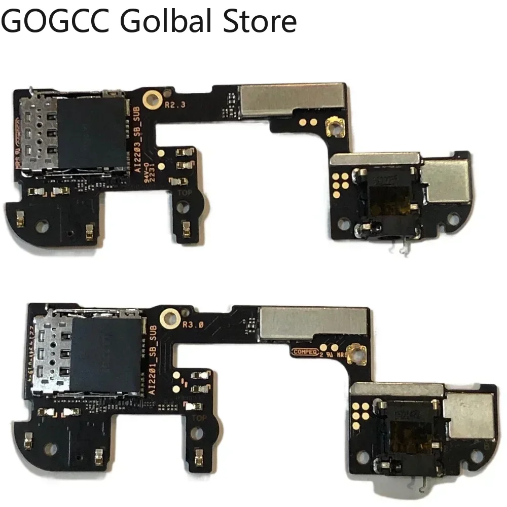 Replace For ASUS ROG Phone 5 5S 6 7 8 9 Pro 6D SIM Card Reader Tray Slot Board Socket Microphone Earphone Audio Jack Flex Cable