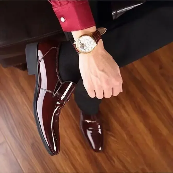 Dress Shoes Man Spring Autumn Official Casual Business Legitimate Leather Elegant Social Shoe for Men and Classic Gentleman 39