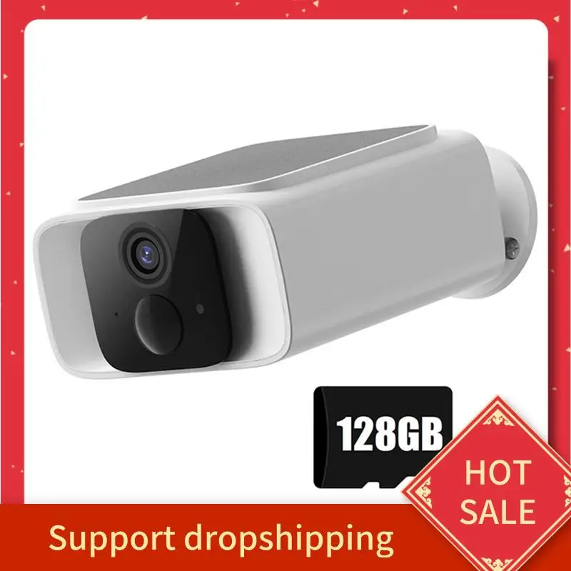 B44C TUYA 4G Solar Powered 1080P 128G Outdoor Surveillance Camera Color Night Vision PIR Detection Home Security Built-In Batter